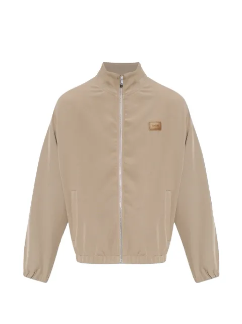 AMIRI logo-patch zip-up bomber jacket Neutrals AMOUJA1135
