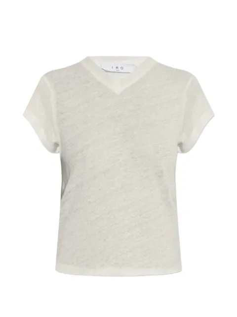 IRO V-neck linen T-shirt Neutrals WF19SYBEL
