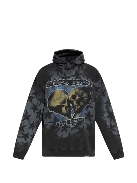 Represent graphic-print star-pattern hoodie Black MLM101184