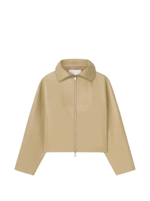 Nanushka Alonza boxy-fit funnel-neck jacket Neutrals NW26SSJK21773