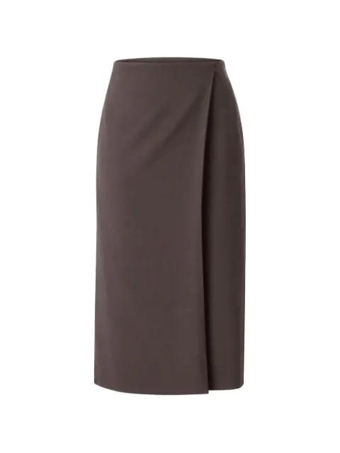Calvin Klein wrap side-slit midi skirt Brown LV044E615GPSN