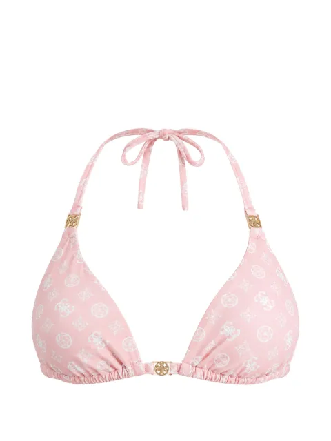 GUESS USA monogram-print halterneck bikini top Pink E6GJ08MC04R