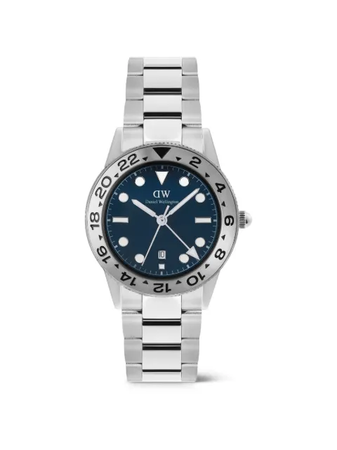 Daniel Wellington Iconic GMT brushed bezel 40mm watch Blue DW00100922