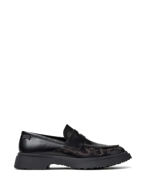 Camper Walden embroidered leather loafers Black K100633048