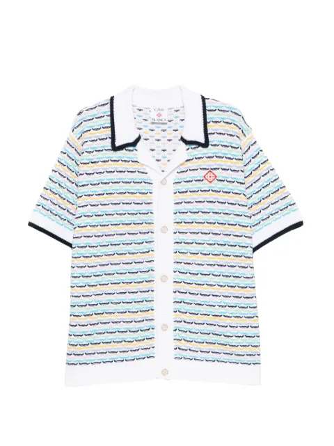 Casablanca patterned button-up shirt White MPF26KW120901