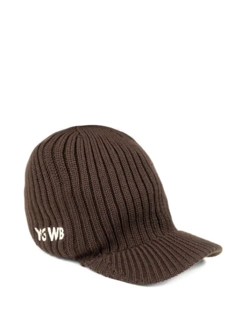 Y-3 x Wales Bonner ribbed beanie hat Brown KF7404