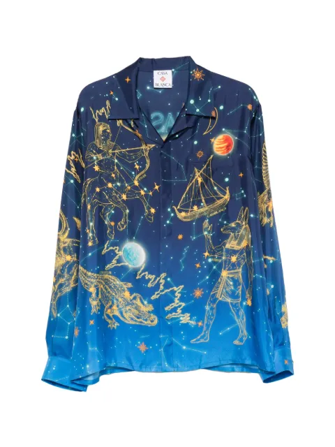 Casablanca constellation-print long-sleeve shirt Blue MPF26SH00603