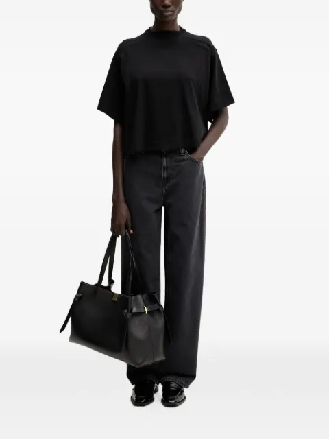 Sportmax logo-patch cropped T-shirt Black 2612941035600