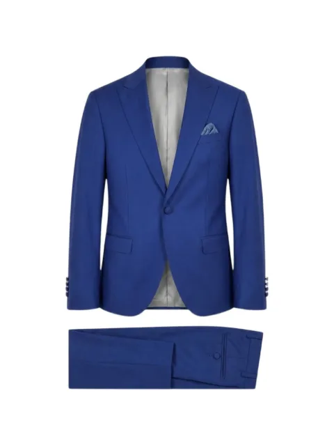 Paoloni peak-lapel single-breasted suit Blue 2610A488C11910128788