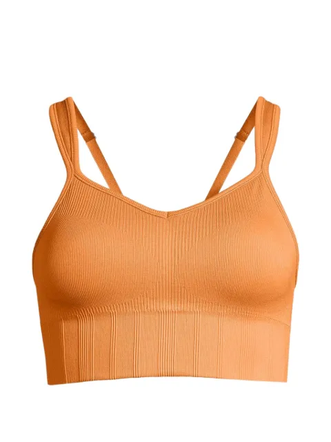 Casall ribbed-knit V-neck sports bra Orange 23180