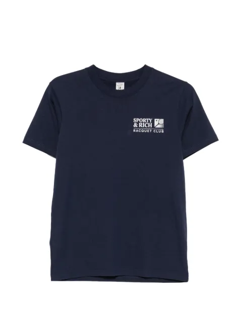 Sporty & Rich Promo logo-print short-sleeve T-shirt Blue TO11975431BL106