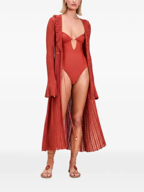 Devon Windsor Sienna open-knit robe beach cover-up Red SU26710R