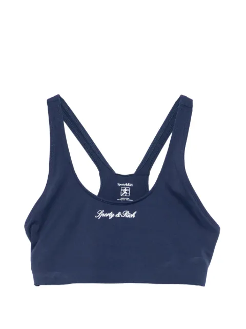 Sporty & Rich Signature Logo sports bra Blue TO00375326