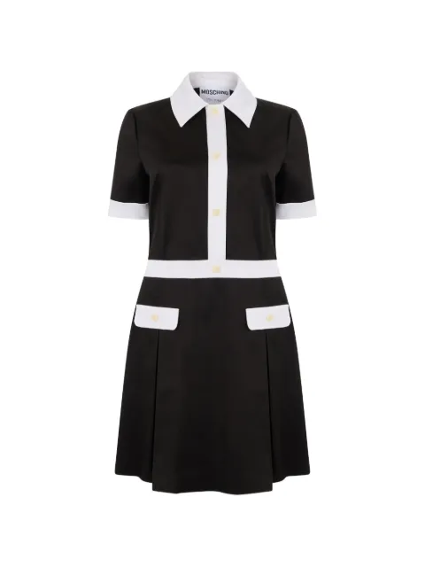 Moschino contrast-trim pleated mini dress Black A04039991