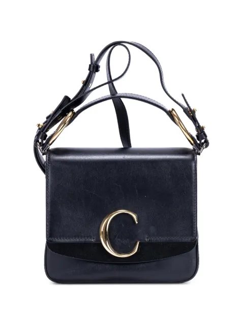 Chloé Pre-Owned C logo shoulder bag Black 012057659