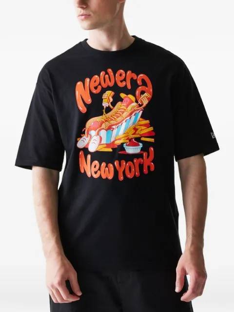 NEW ERA CAP hotdog graphic-print oversized T-shirt Black 60771641