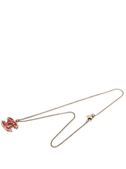 CHANEL Pre-Owned 2008 CC Gold Plated Enamel Pendant Necklace costume necklace Gold X61A91LWWEPZ79EX