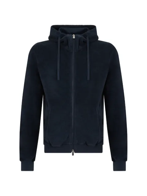Fedeli zip-up drawstring hoodie Blue 7UED0315P