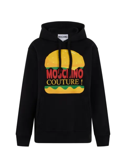 Moschino hamburger-print drawstring hoodie Black T17240228