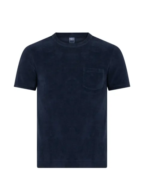 Fedeli chest-pocket cotton T-shirt Blue 6UED0314T