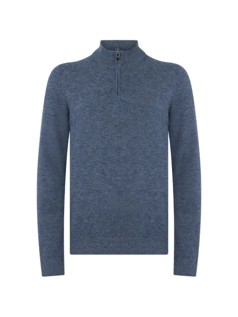 Fedeli quarter-zip long-sleeve sweater Blue 4UE05305P