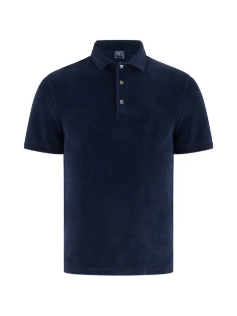 Fedeli short-sleeve terry-cloth polo shirt Blue 6UED0301