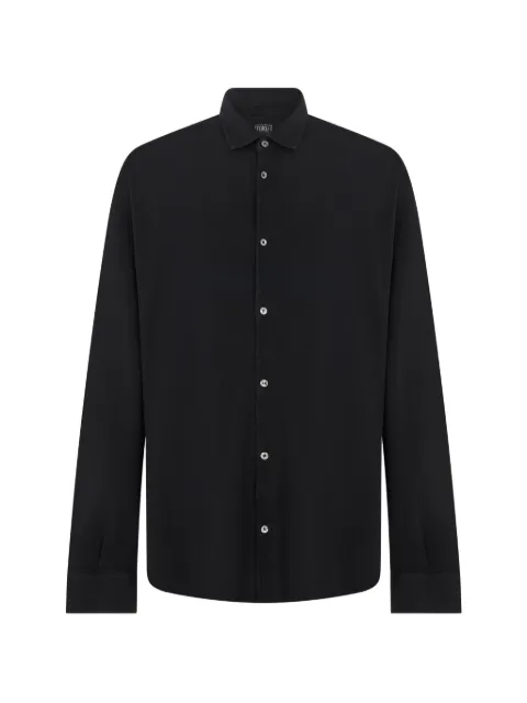 Fedeli long-sleeve button-down shirt Black 5UEF0123
