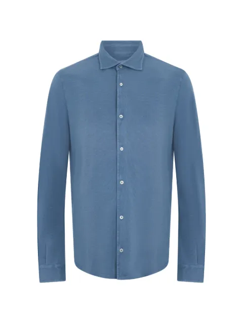 Fedeli long-sleeve button-fastening shirt Blue 5UEF0101
