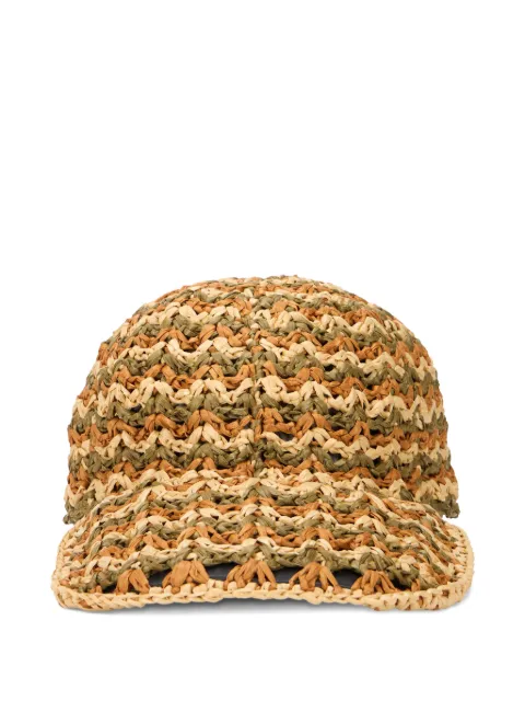 Alberta Ferretti woven zig-zag baseball cap Neutrals A36040103