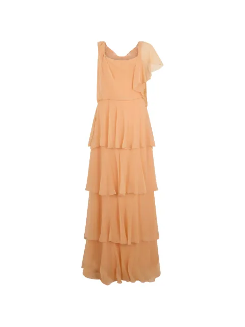 Alberta Ferretti ruffled silk-chiffon maxi dress Orange A04151614
