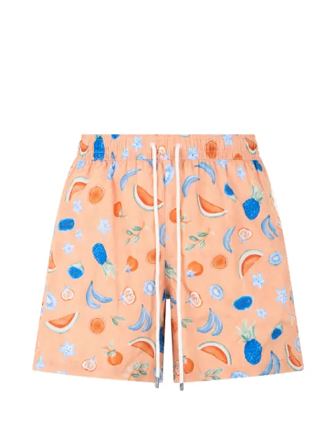 Fedeli fruit-print drawstring swim shorts Orange 6UE00318C07658