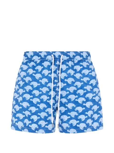 Fedeli turtle-print drawstring swim shorts Blue 6UE00318C07602