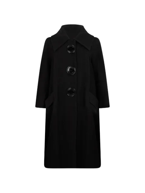 Moschino elegant logo-button flared-sleeve coat Black T06010514