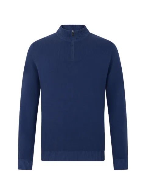 Fedeli quarter-zip cotton sweater Blue 7UED5909P