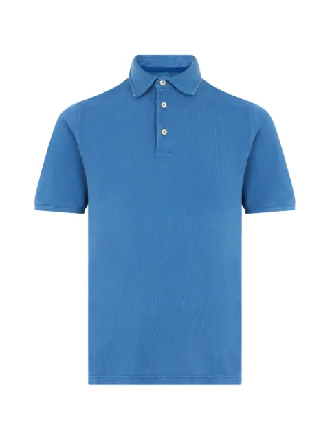 Fedeli short-sleeve cotton polo shirt Blue 6UEF0102
