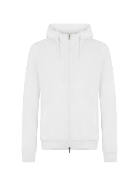 Fedeli zip-up drawstring hoodie White 7UED0315