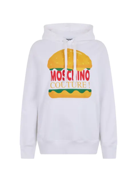 Moschino hamburger-print logo-print hoodie White T17240228