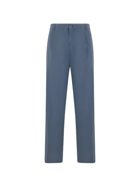 Fedeli pleated straight-leg trousers Blue 6UEL0409
