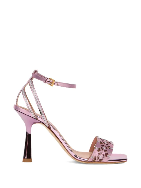 Alberta Ferretti crystal-embellished woven sandals Pink A63328062