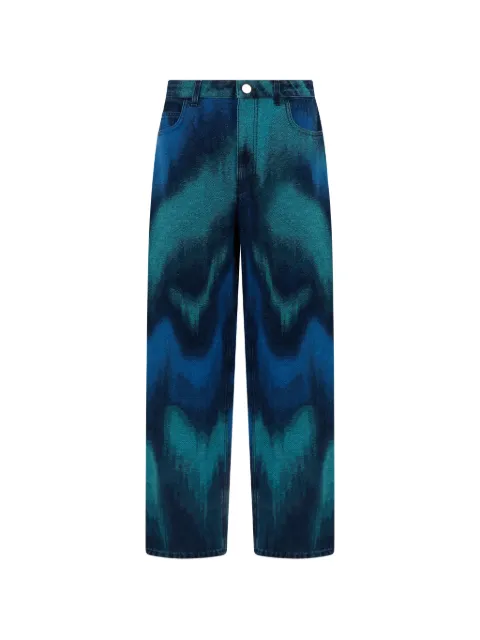 Alberta Ferretti wavy-pattern jeans Blue J03301679