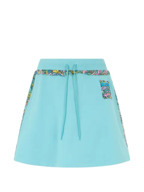 Moschino graphic-print drawstring mini skirt Blue A01170427