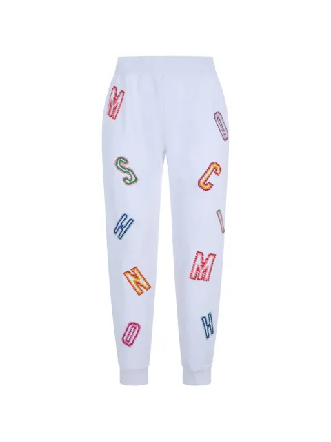 Moschino logo-embroidered track pants White A03160528