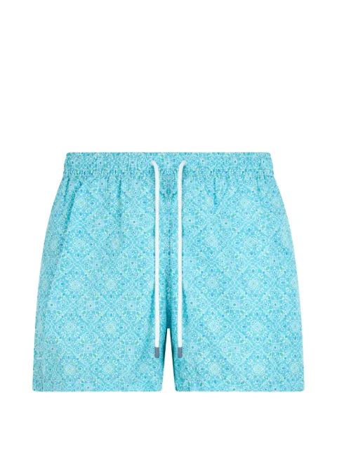 Fedeli geometric-print drawstring-waist swim shorts Blue 6UE00318I5