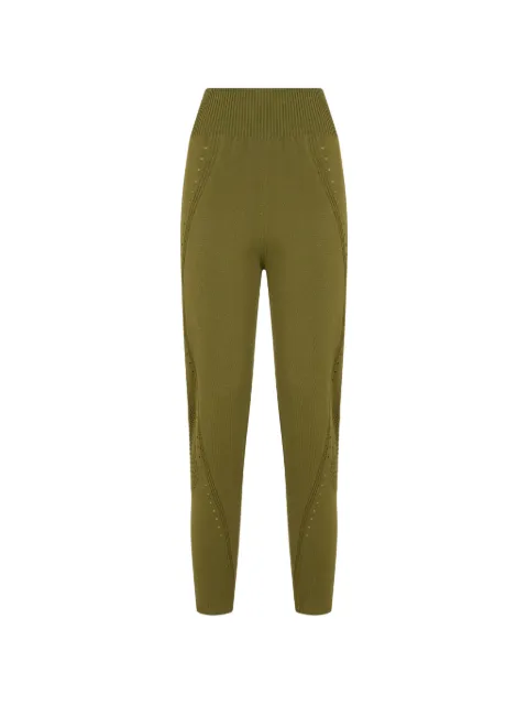 Alberta Ferretti perforated knitted trousers Green A03821604