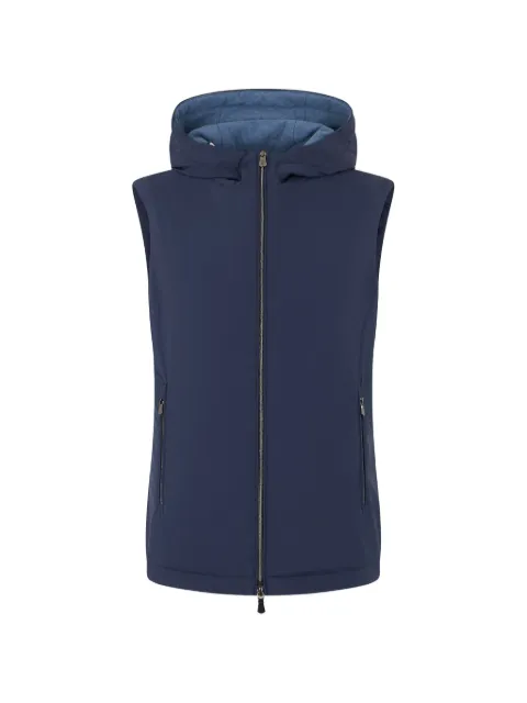 Fedeli hooded zip-up gilet Blue 7UE00615P
