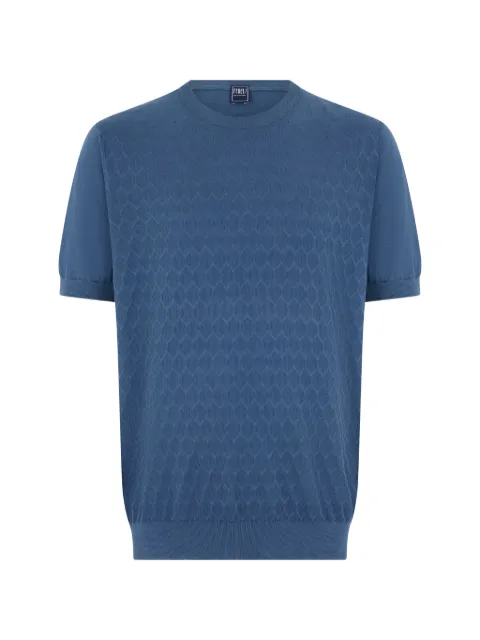 Fedeli diamond-knit T-shirt Blue 7UED5624