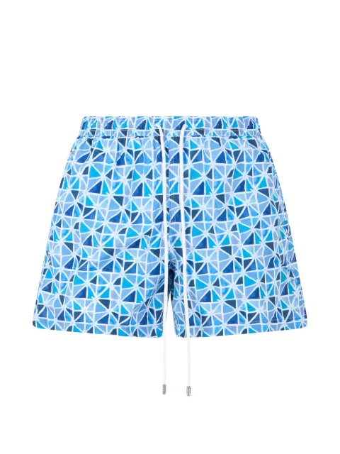 Fedeli geometric-print drawstring swim shorts Blue 6UE00318