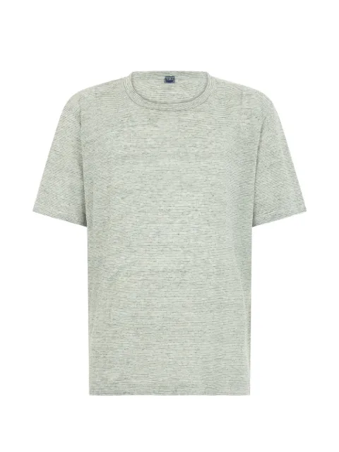 Fedeli striped linen T-shirt Grey 6UE00226RIGA2