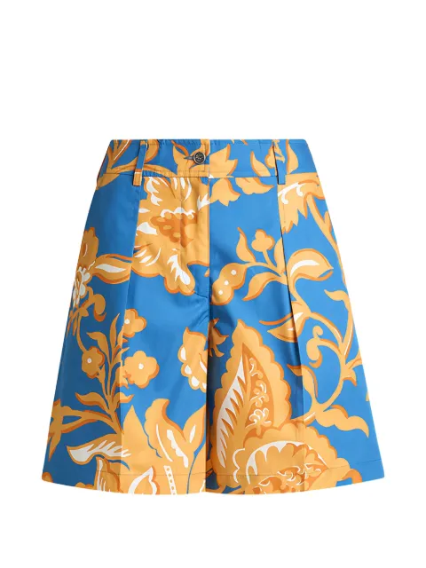 ETRO floral-print pleated shorts Blue WREB001299SA5S1