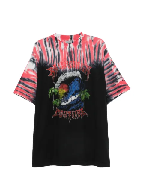 Balenciaga tie-dye graphic-print T-shirt Black 764235TUVP4